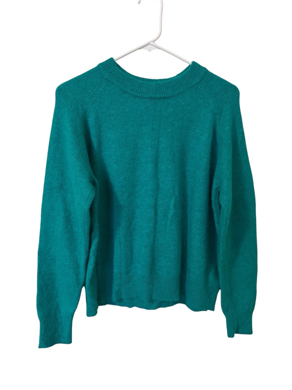 Zara Alpaca Wool Blend Crewneck Sweater Jade Green Teal Size M